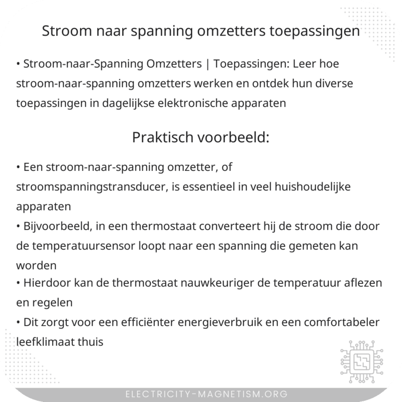 Stroom-naar-Spanning Omzetters | Toepassingen