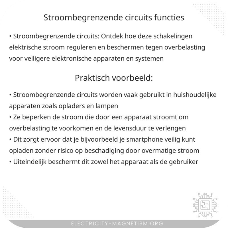 Stroombegrenzende Circuits | Functies