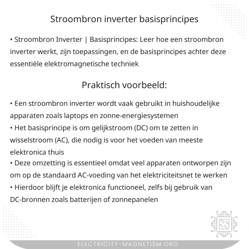 Stroombron Inverter | Basisprincipes