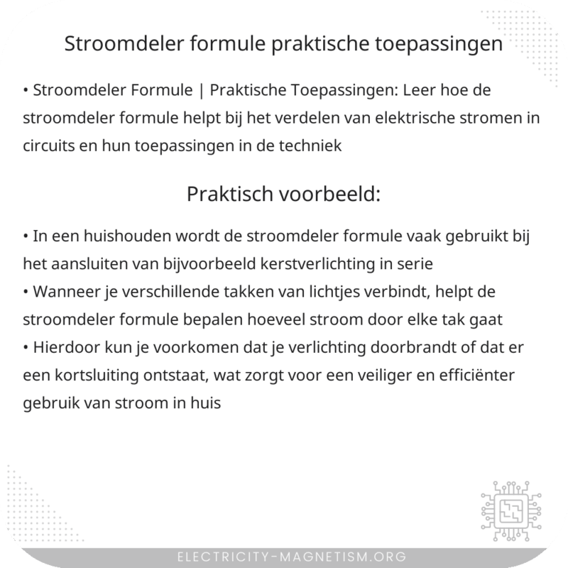 Stroomdeler Formule | Praktische Toepassingen