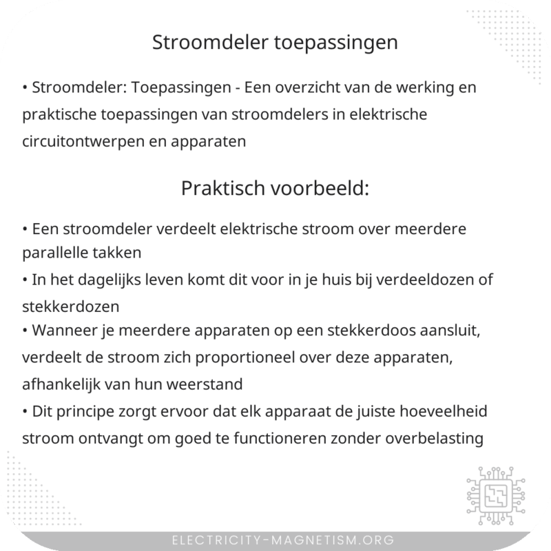 Stroomdeler | Toepassingen