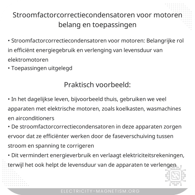 Stroomfactorcorrectiecondensatoren voor motoren | Belang en Toepassingen