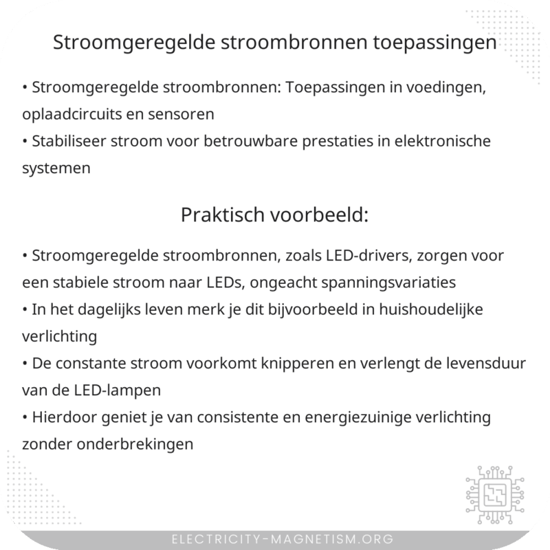 Stroomgeregelde Stroombronnen | Toepassingen
