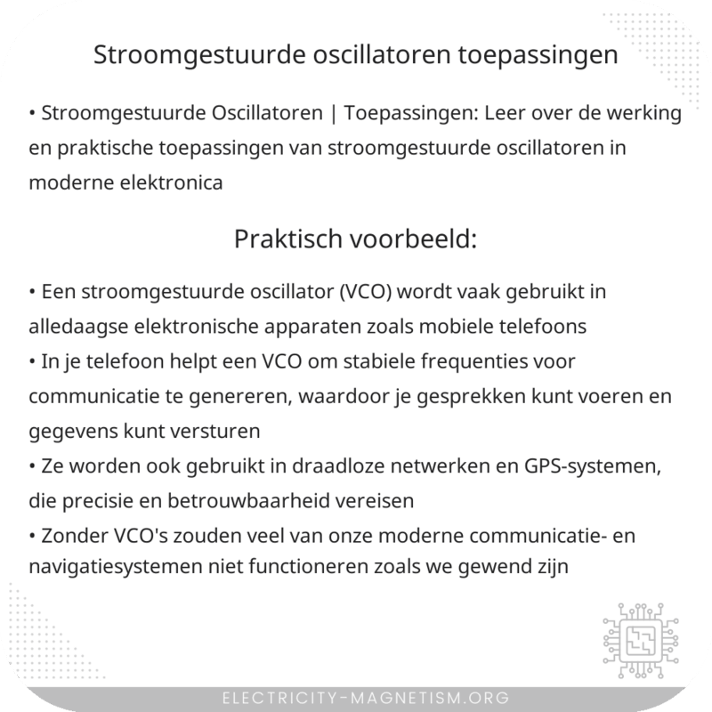 Stroomgestuurde Oscillatoren | Toepassingen