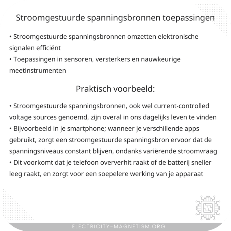 Stroomgestuurde Spanningsbronnen | Toepassingen