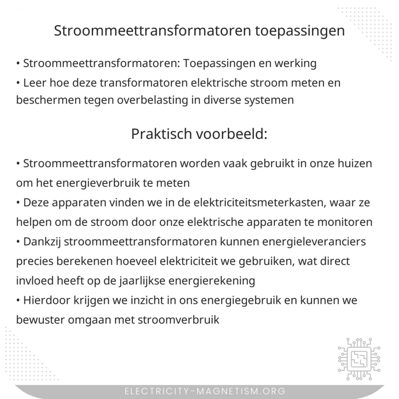 Stroommeettransformatoren | Toepassingen