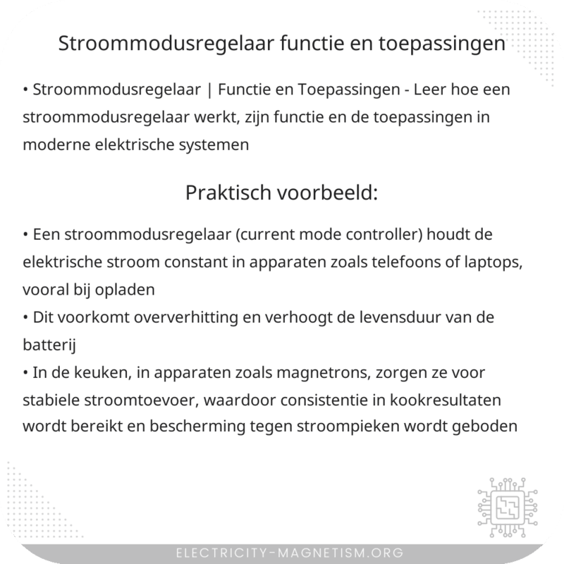 Stroommodusregelaar | Functie en Toepassingen