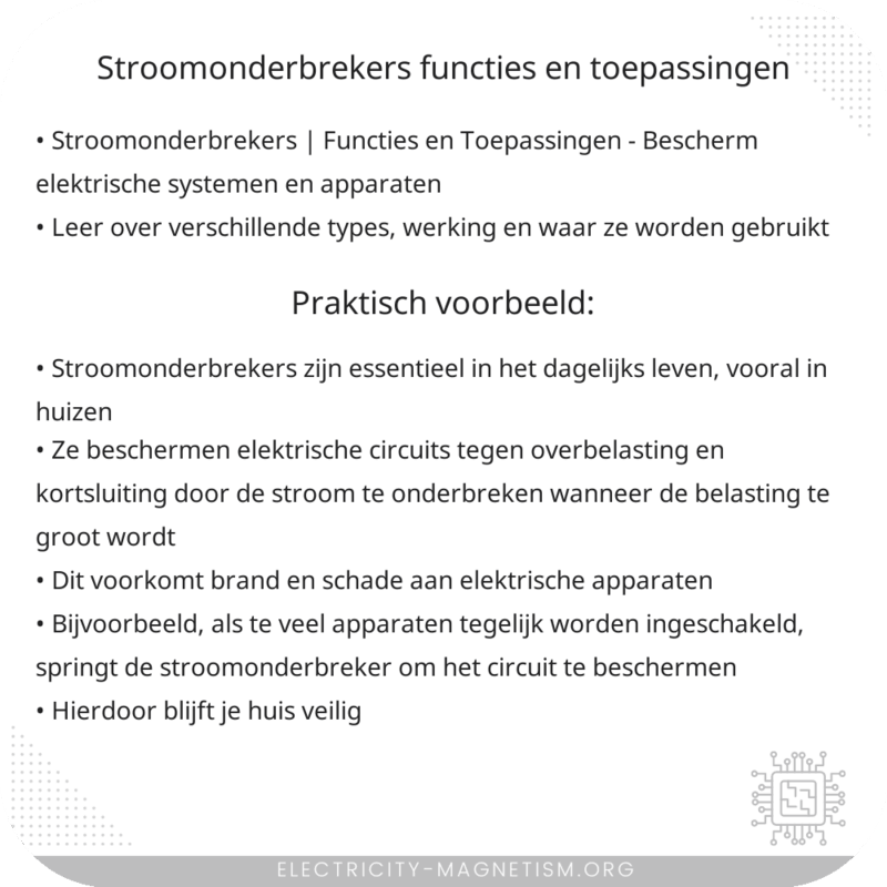 Stroomonderbrekers | Functies en Toepassingen