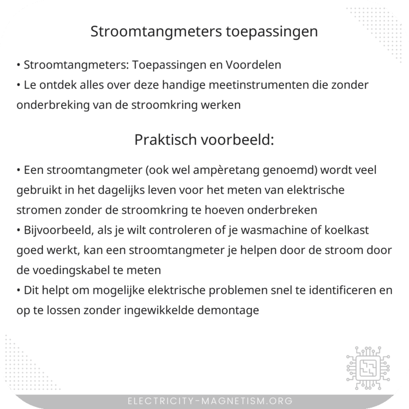 Stroomtangmeters | Toepassingen