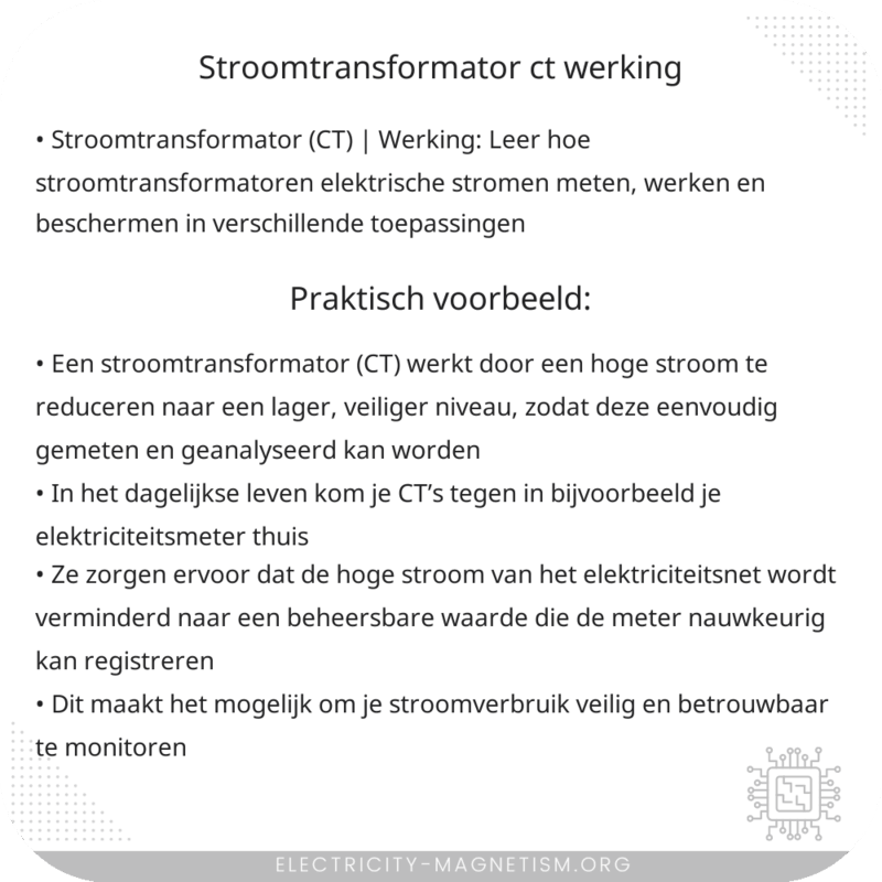 Stroomtransformator (CT) | Werking