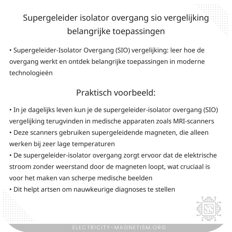 Supergeleider-Isolator Overgang (SIO) Vergelijking | Belangrijke Toepassingen
