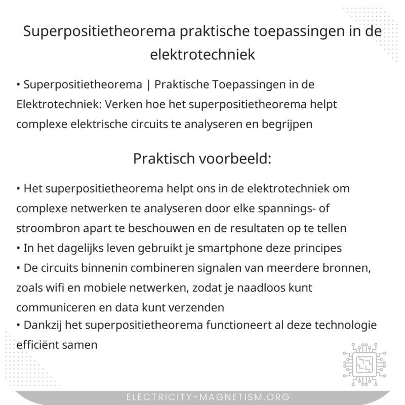 Superpositietheorema | Praktische Toepassingen in de Elektrotechniek