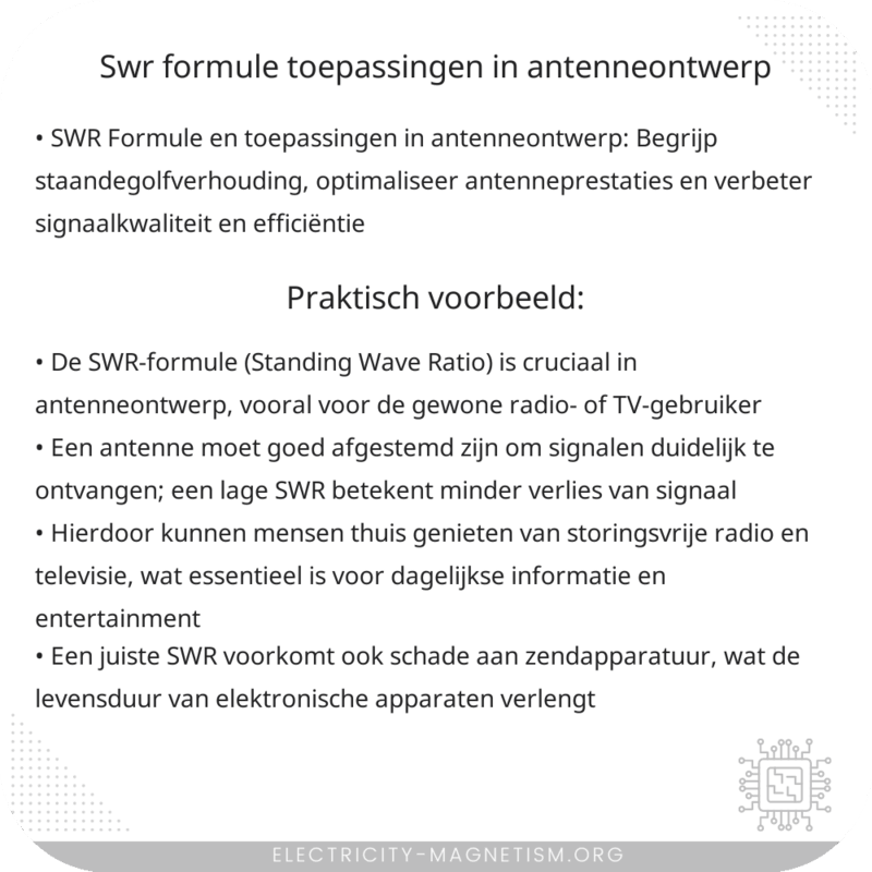 SWR Formule | Toepassingen in Antenneontwerp