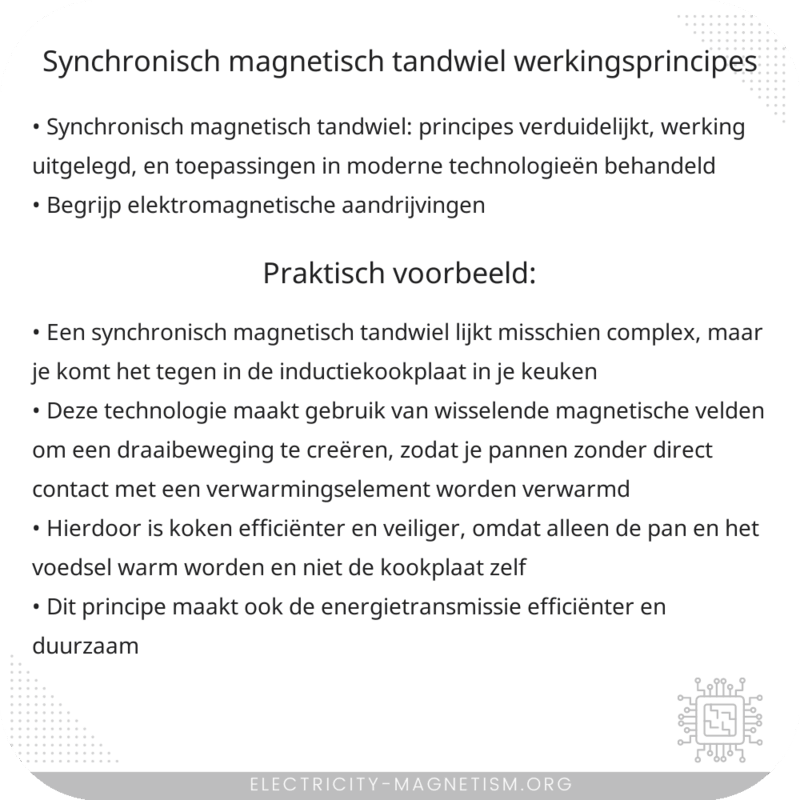 SYNCHRONISCH MAGNETISCH TANDWIEL | WERKINGSPRINCIPES