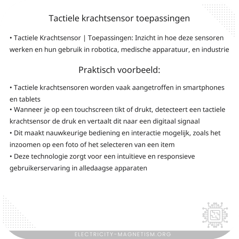 Tactiele Krachtsensor | Toepassingen