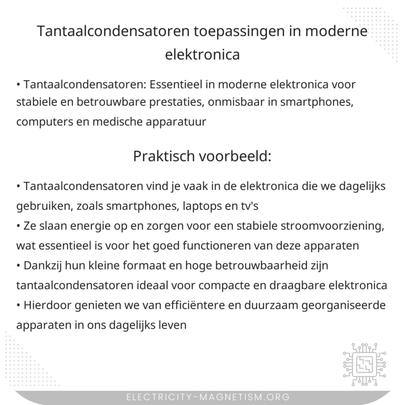 Tantaalcondensatoren | Toepassingen in Moderne Elektronica