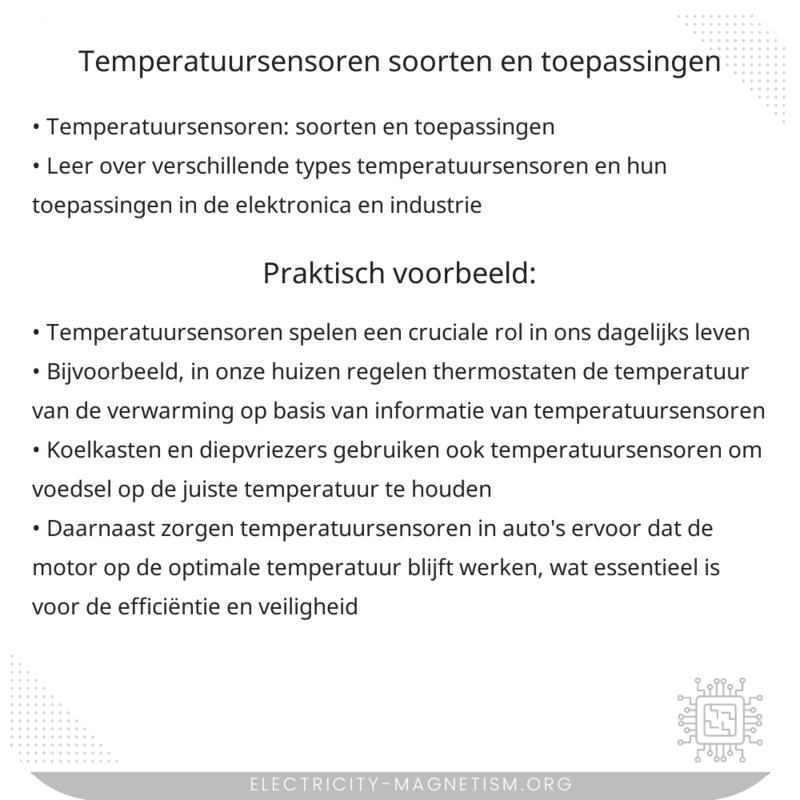 Temperatuursensoren | Soorten en Toepassingen