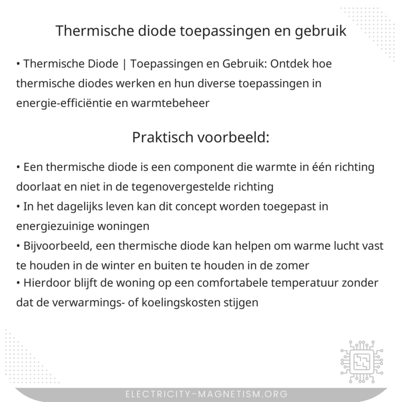 Thermische Diode | Toepassingen en Gebruik