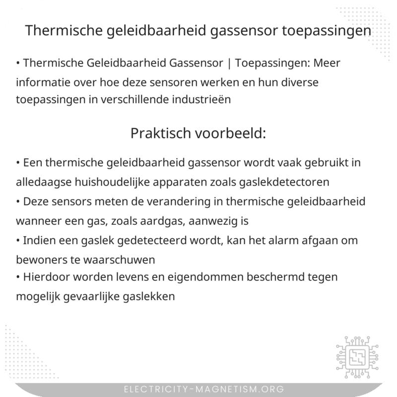 Thermische Geleidbaarheid Gassensor | Toepassingen