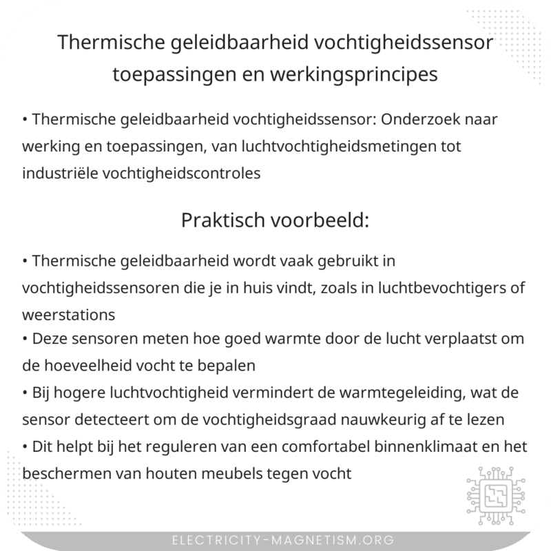 Thermische Geleidbaarheid Vochtigheidssensor | Toepassingen en Werkingsprincipes