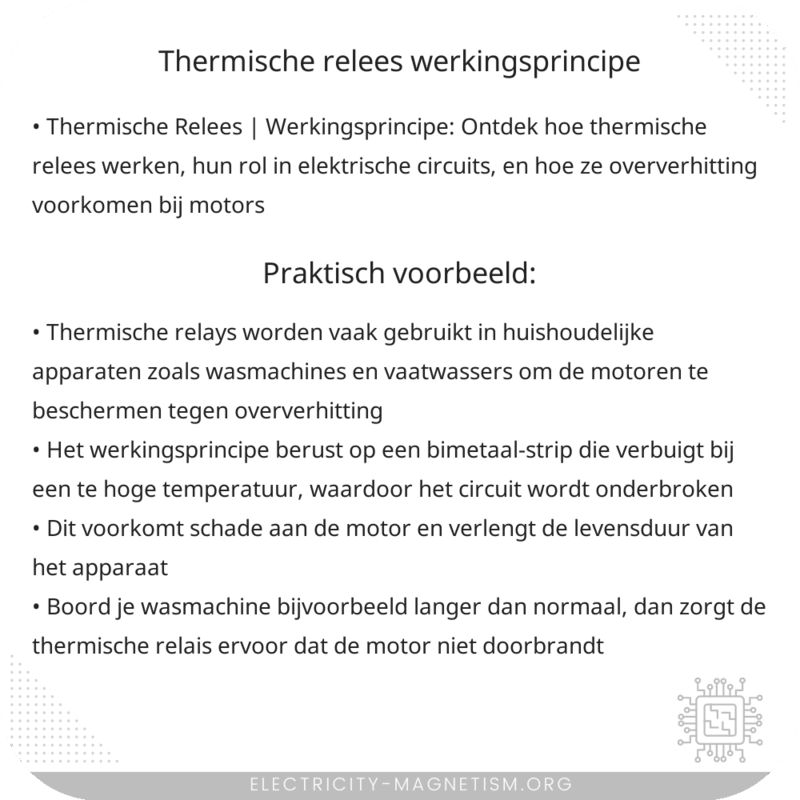 Thermische Relees | Werkingsprincipe