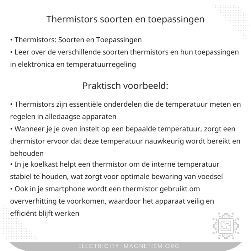 Thermistors | Soorten en Toepassingen