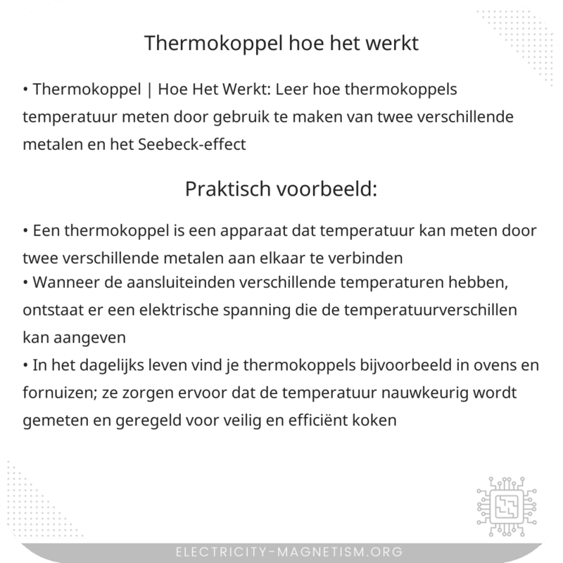 Thermokoppel | Hoe Het Werkt