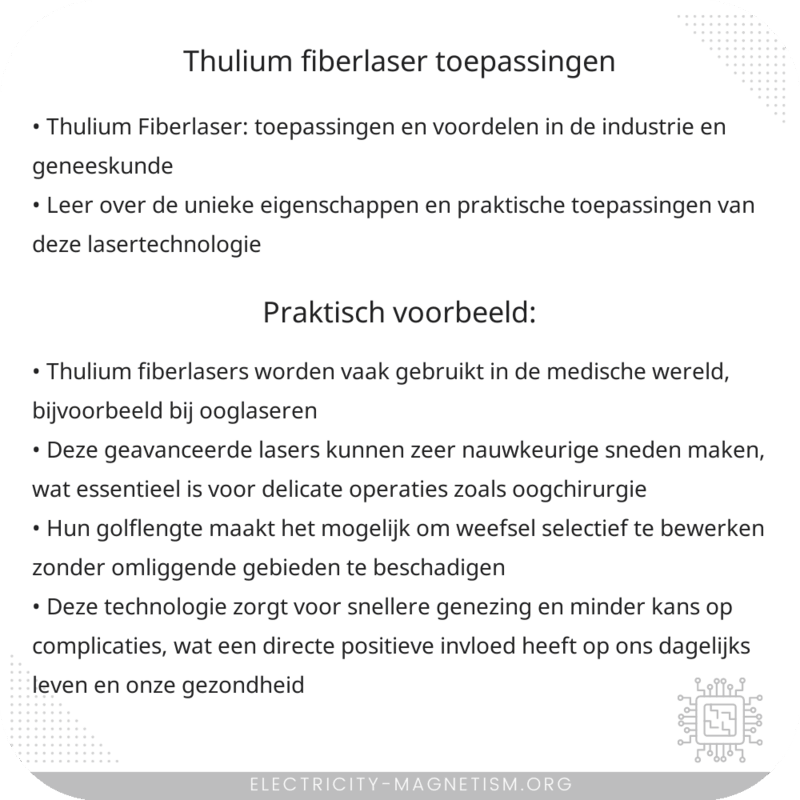 Thulium Fiberlaser | Toepassingen