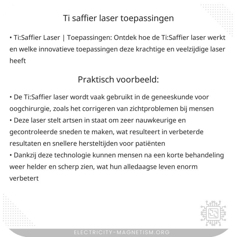 Ti:Saffier Laser | Toepassingen