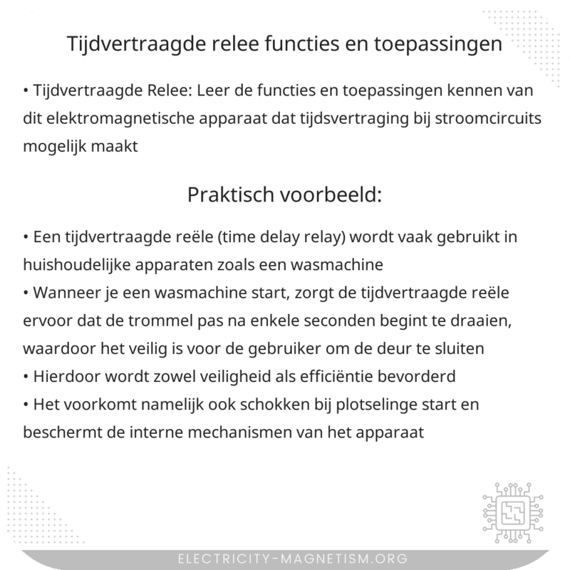 Tijdvertraagde Relee | Functies en Toepassingen
