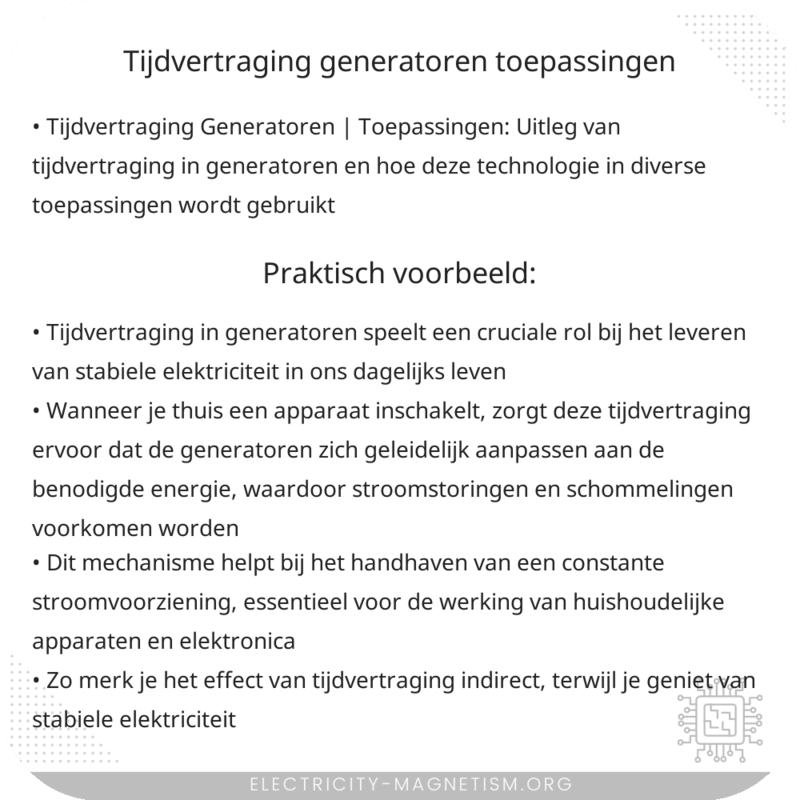 Tijdvertraging Generatoren | Toepassingen