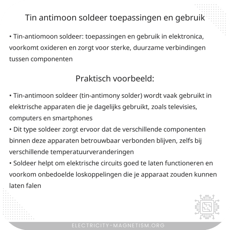 Tin-Antimoon Soldeer | Toepassingen en Gebruik