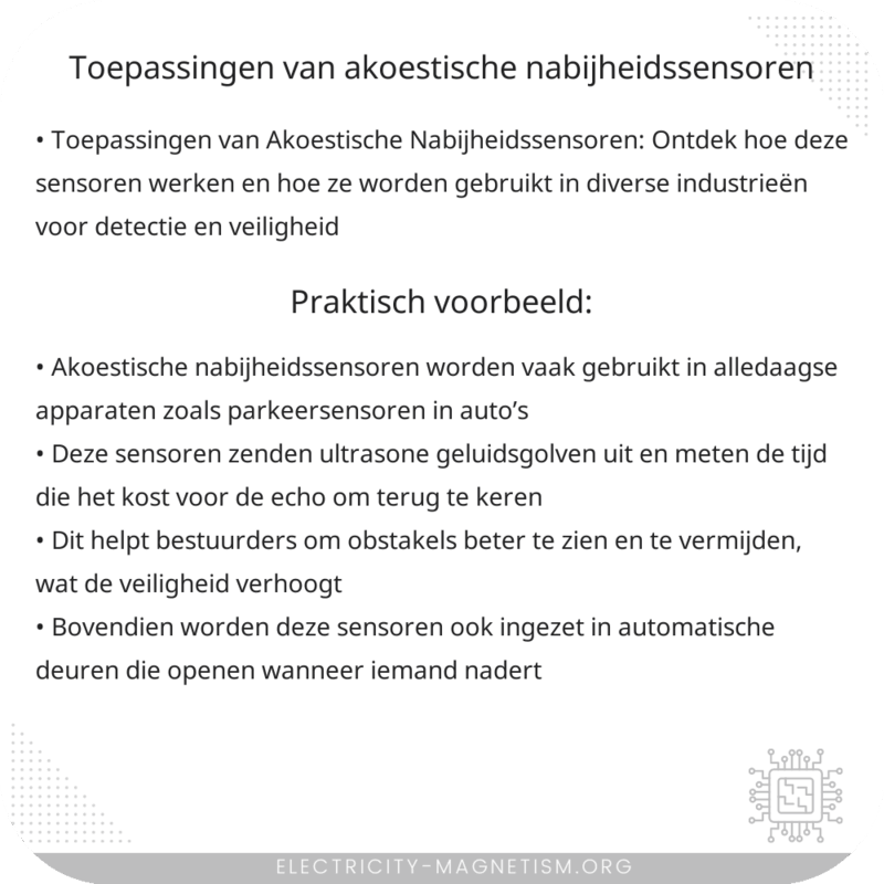 Toepassingen van Akoestische Nabijheidssensoren
