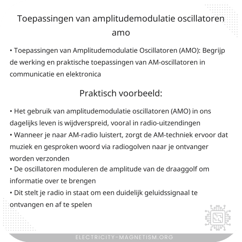 Toepassingen van Amplitudemodulatie Oscillatoren (AMO)