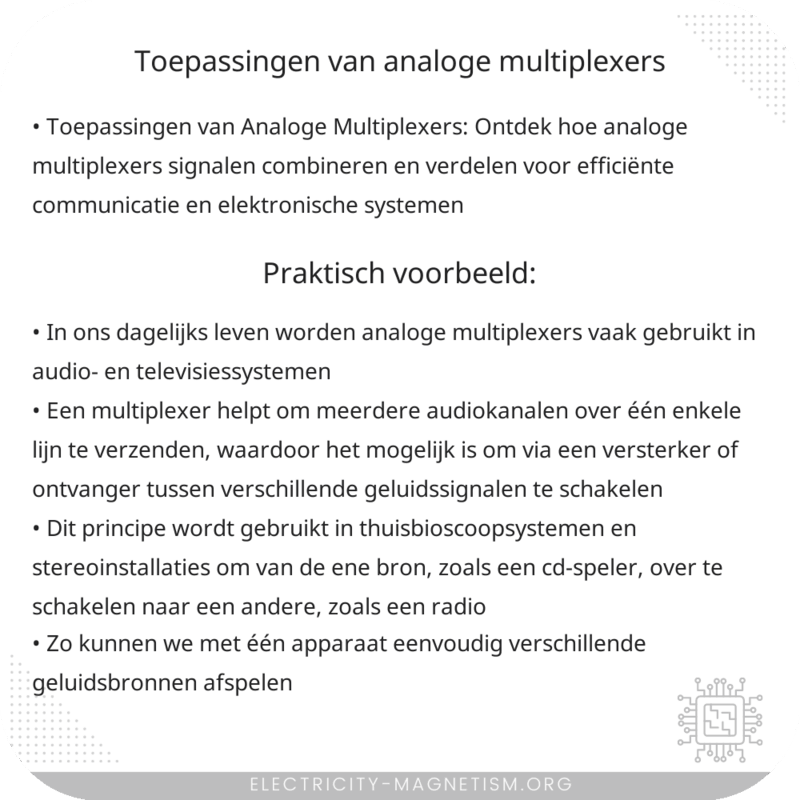 Toepassingen van Analoge Multiplexers