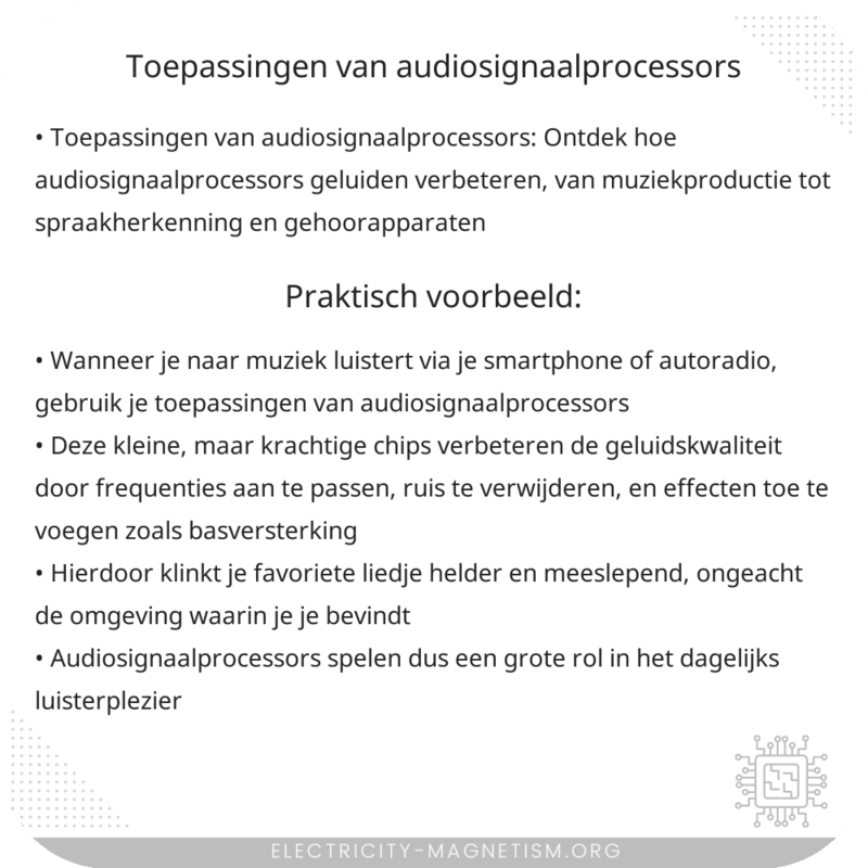 Toepassingen van Audiosignaalprocessors