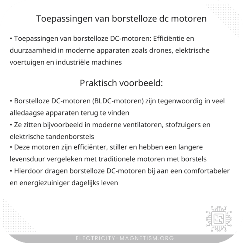 Toepassingen van Borstelloze DC-motoren