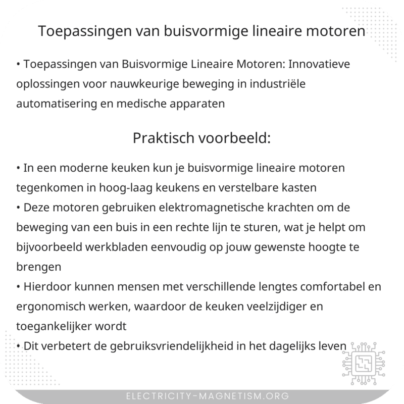 Toepassingen van Buisvormige Lineaire Motoren
