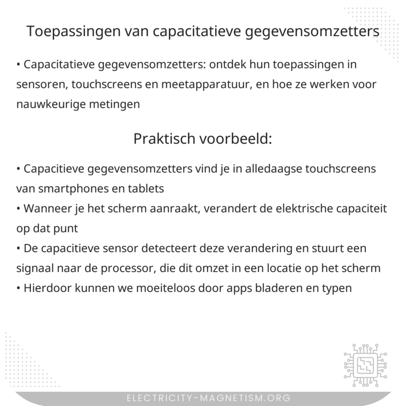 Toepassingen van Capacitatieve Gegevensomzetters