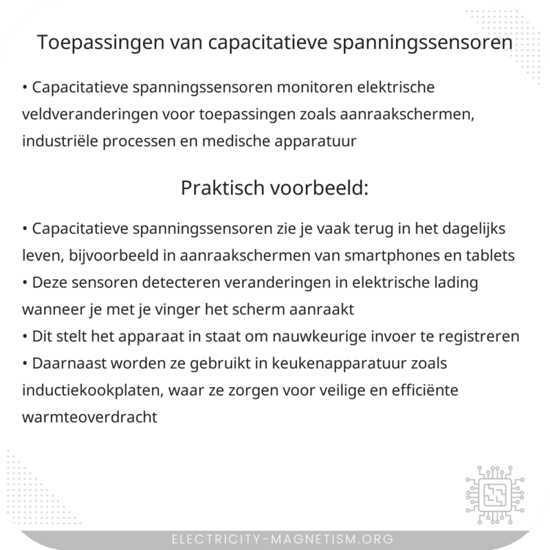 Toepassingen van Capacitatieve Spanningssensoren