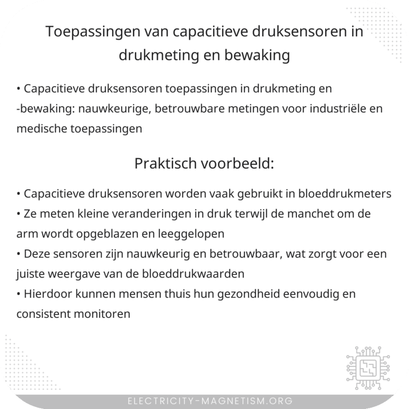 Toepassingen van capacitieve druksensoren in drukmeting en -bewaking
