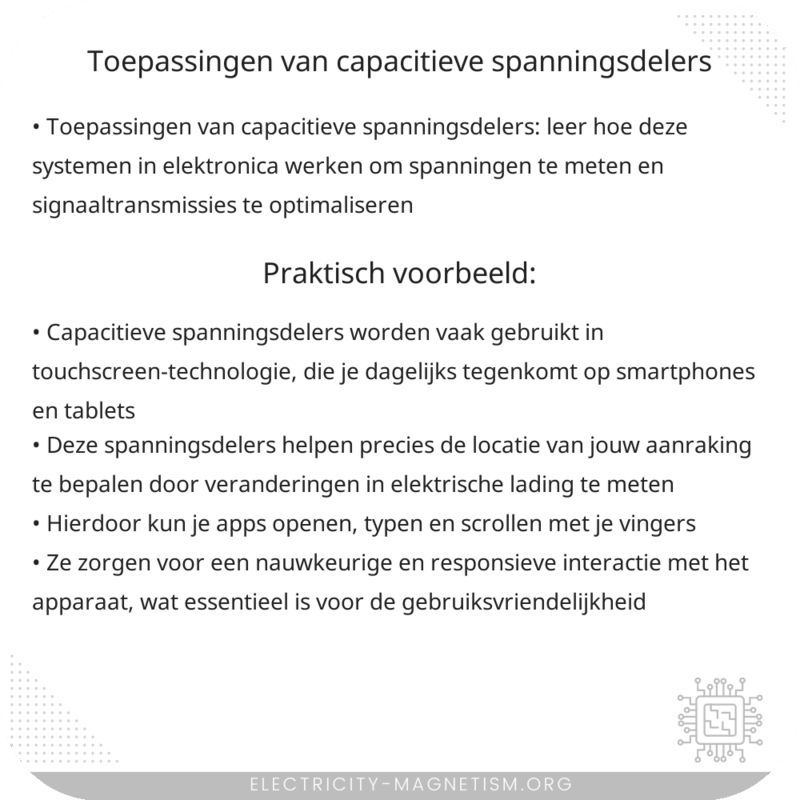 Toepassingen van capacitieve spanningsdelers