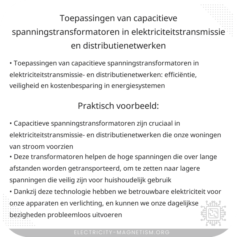 Toepassingen van capacitieve spanningstransformatoren in elektriciteitstransmissie- en distributienetwerken