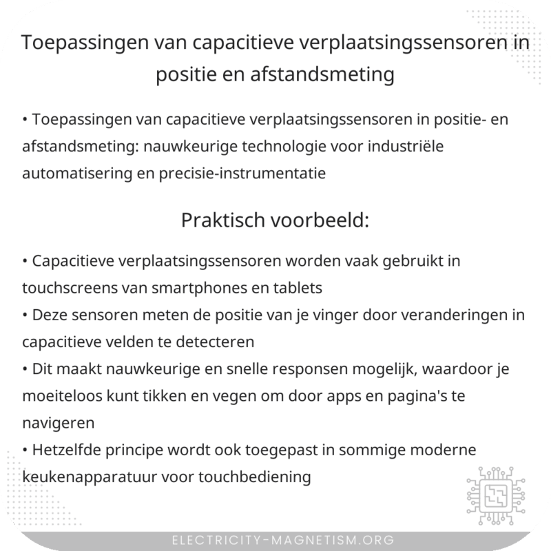 Toepassingen van capacitieve verplaatsingssensoren in positie- en afstandsmeting