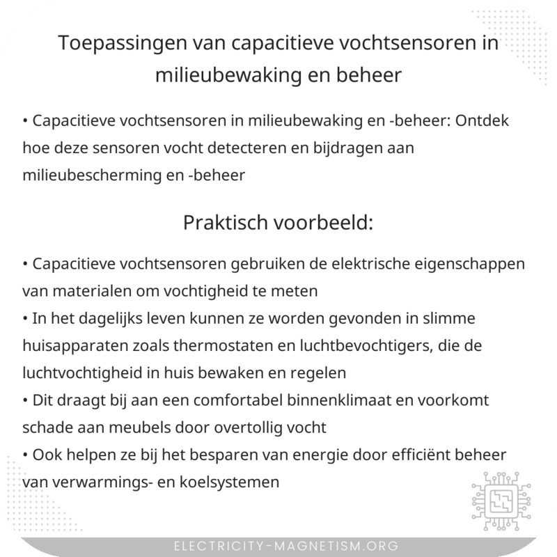 Toepassingen van capacitieve vochtsensoren in milieubewaking en -beheer