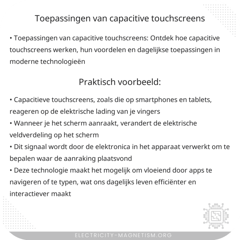 Toepassingen van Capacitive Touchscreens