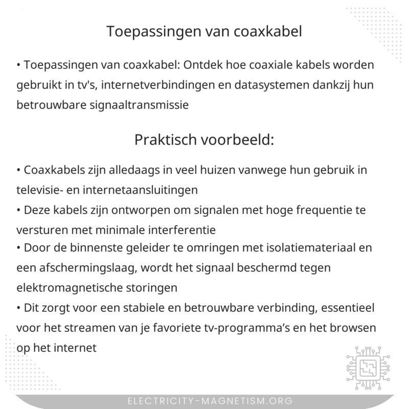 Toepassingen van coaxkabel