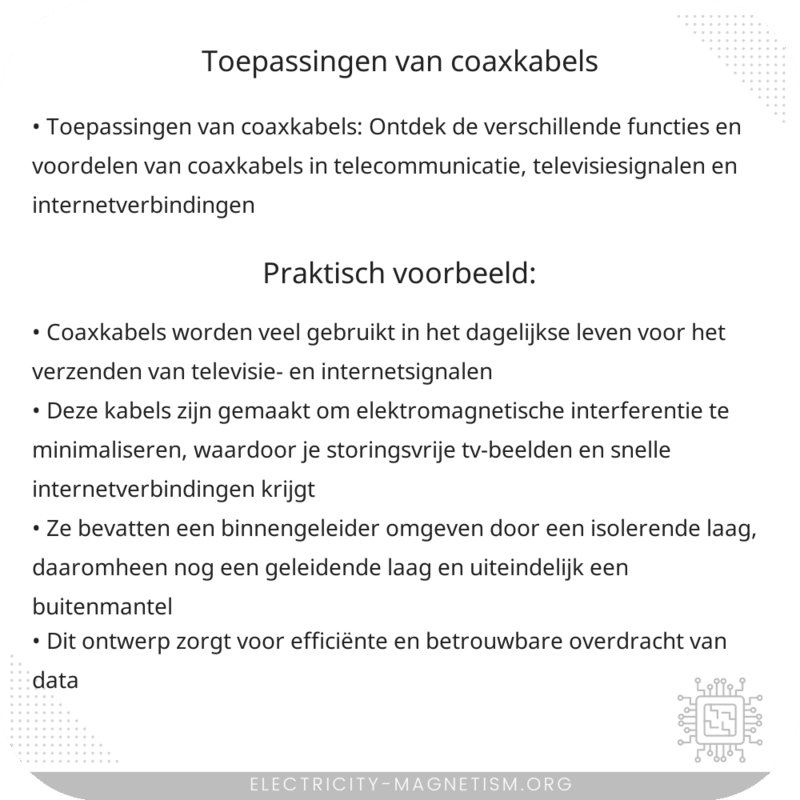 Toepassingen van Coaxkabels