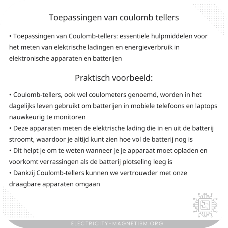 Toepassingen van Coulomb-tellers