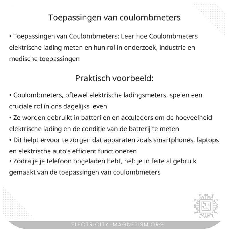 Toepassingen van Coulombmeters